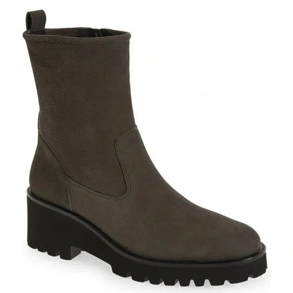 NWT $550 Paul Green NEWBURY Suede Boots green PLATFORM CHUNKY 5 AU 7.5 US (TD3)